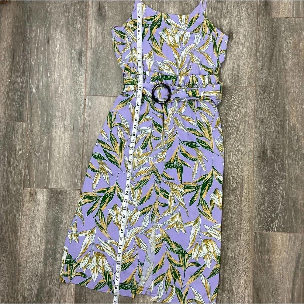 J.O.A. Raya Lavender Tropical Belted Midi Dress - Picture 8 of 13